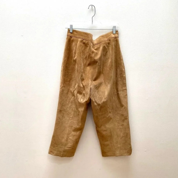 Vintage - Cropped High Waist Retro Danier Leather Suede Pants - Picture 3 of 5